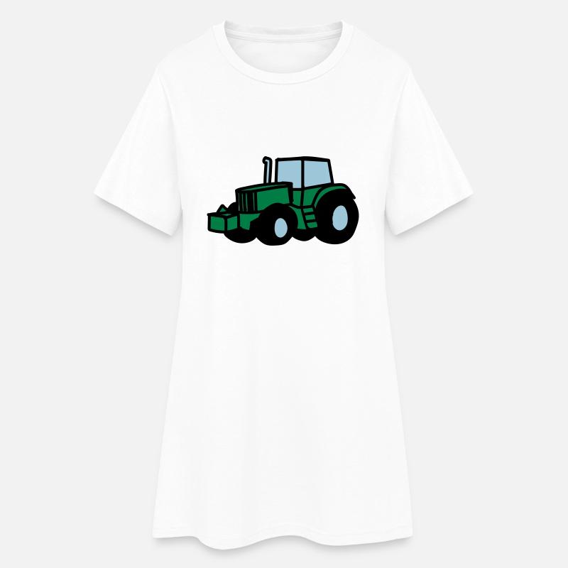Traktor - Frauen T-Shirt-Kleid - Weiß