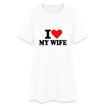 Ehefrau - Frauen T-Shirt-Kleid - Weiß - Vorne