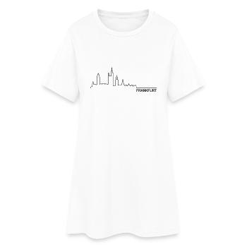 Skyline Frankfurt - Frauen T-Shirt-Kleid - Weiß - Vorne