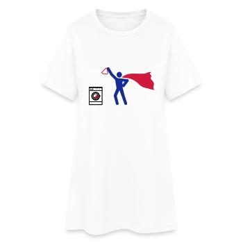 waschmaschine waschen HEH 3 farb vektor - Frauen T-Shirt-Kleid - Weiß - Vorne