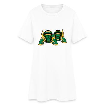 2 freunde team paar kiffer kiffen hanf w - Frauen T-Shirt-Kleid - Weiß - Vorne
