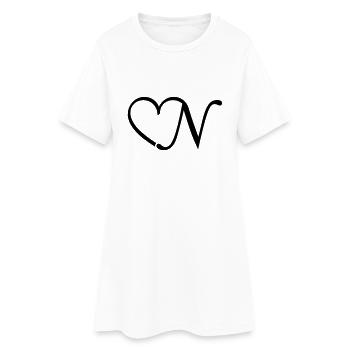 Heart letter N - Women’s T-Shirt Dress - white - Front