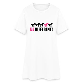 series be different unicorn horse pattern design u - Women’s T-Shirt Dress - white - Front