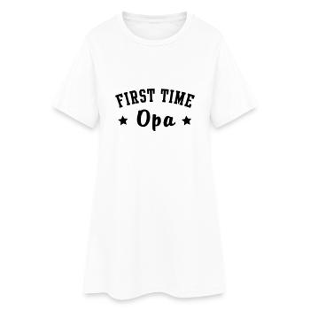 FIRST TIME Opa Motiv - Frauen T-Shirt-Kleid - Weiß - Vorne