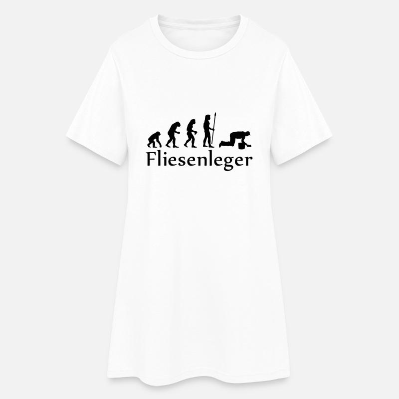 evolution_fliesenleger - Women’s T-Shirt Dress - white