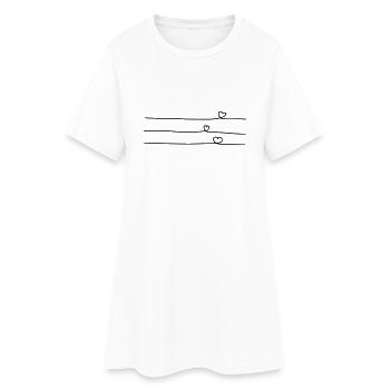 3herzen - Women’s T-Shirt Dress - white - Front