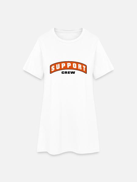 SUPPORT CREW PATCH - Frauen T-Shirt-Kleid - Weiß