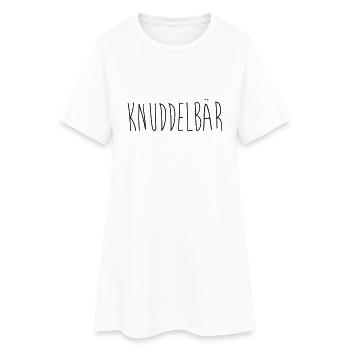 Knuddelbär - Frauen T-Shirt-Kleid - Weiß - Vorne