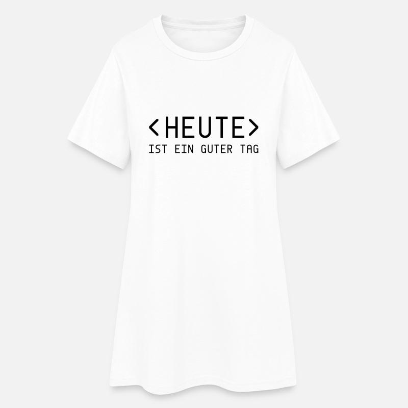 Heute-Tag - Coder - Frauen T-Shirt-Kleid - Weiß