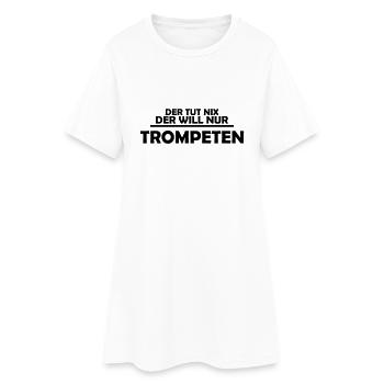 trompeten - Frauen T-Shirt-Kleid - Weiß - Vorne