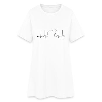 Sheltie Herzfrequenz - Frauen T-Shirt-Kleid - Weiß - Vorne