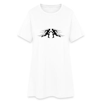 team couple 2 friends speed sport race sprinting f - Women’s T-Shirt Dress - white - Front