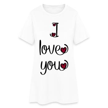 Je t'aime - Robe T-shirt Femme - blanc - Devant