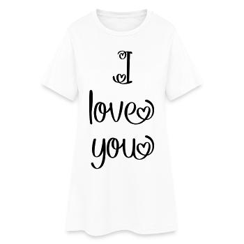 Je t'aime - Robe T-shirt Femme - blanc - Devant