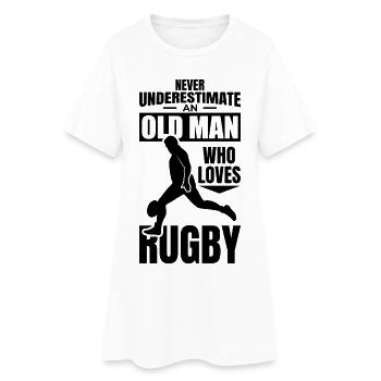 Vieux grand-père de rugby - Robe T-shirt Femme - blanc - Devant