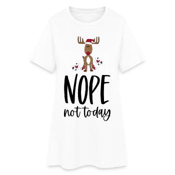 Drôle d’orignal pour Noël - Robe T-shirt Femme - blanc - Devant