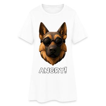 Deutscher Schäferhund Angry Cool Dog Sonnenbrille - Frauen T-Shirt-Kleid - Weiß - Vorne