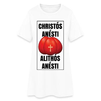 Christos Anesti Alithos Anesti Pascha Greek Easter - Women’s T-Shirt Dress - white - Front