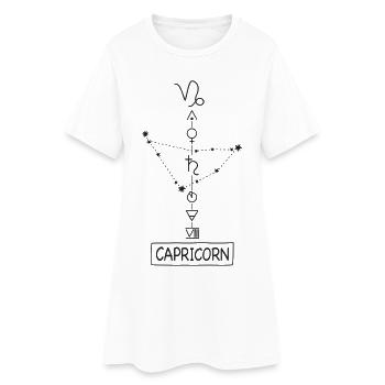 Capricorne - Zodiaque Capricorne - Noir - Robe T-shirt Femme - blanc - Devant