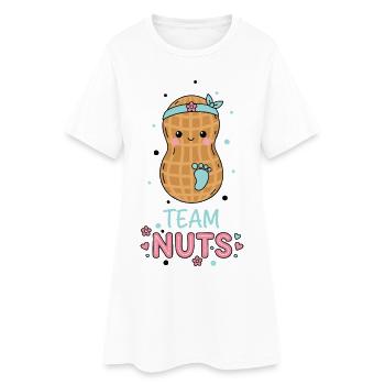 Gender Reveal Team Nuts Babyparty Mama Papa - Frauen T-Shirt-Kleid - Weiß - Vorne