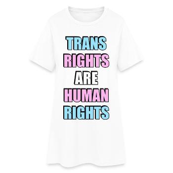 Trans-Rechte sind Menschenrechte - Frauen T-Shirt-Kleid - Weiß - Vorne