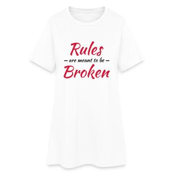 Rules are meant to be broken - Robe T-shirt Femme - blanc - Devant
