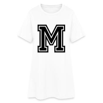 M - Frauen T-Shirt-Kleid - Weiß - Vorne