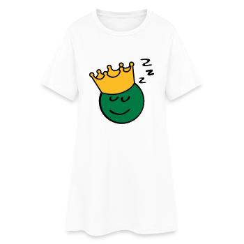 Pois roi sommeil - Robe T-shirt Femme - blanc - Devant