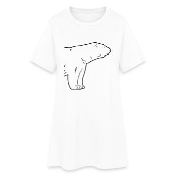 Polar Bear - Eisbär - Frauen T-Shirt-Kleid - Weiß - Vorne