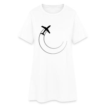 cercle rond lignes haut vers le bas avion voler - Robe T-shirt Femme - blanc - Devant