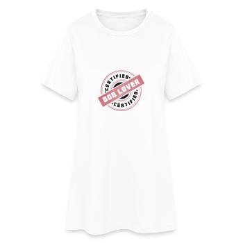 DOGS | DOG LOVER - Frauen T-Shirt-Kleid - Weiß - Vorne