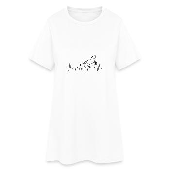 horse heartbeat black - Frauen T-Shirt-Kleid - Weiß - Vorne