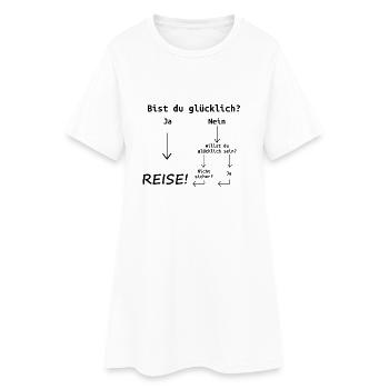 Glücklich Reisen Reise Spruch Motto Geschenk - Frauen T-Shirt-Kleid - Weiß - Vorne