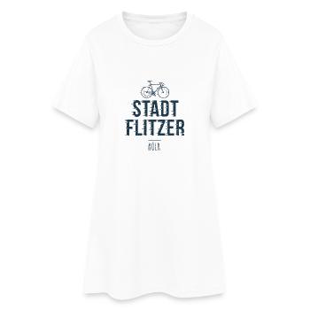 Stadtflitzer Fahrrad Köln - Frauen T-Shirt-Kleid - Weiß - Vorne