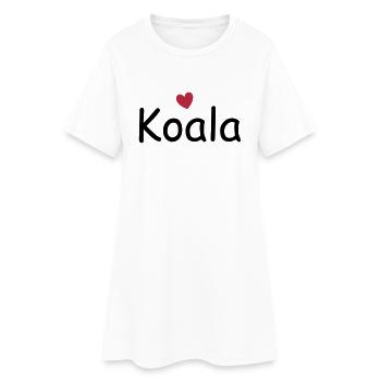 Koala mit Herz - Frauen T-Shirt-Kleid - Weiß - Vorne
