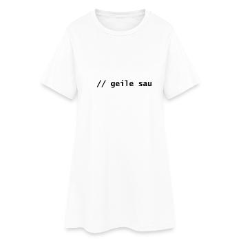 geile sau - Frauen T-Shirt-Kleid - Weiß - Vorne