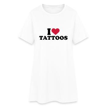 I love Tattoos - Robe T-shirt Femme - blanc - Devant
