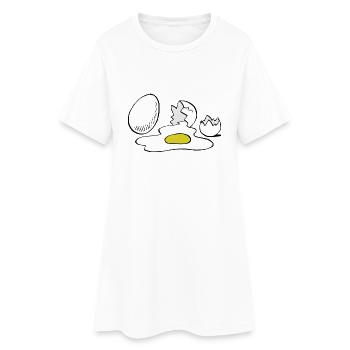 Eier,Ei,kaputt - Frauen T-Shirt-Kleid - Weiß - Vorne