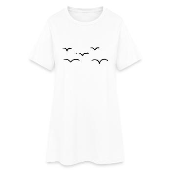5 Vögel - Frauen T-Shirt-Kleid - Weiß - Vorne