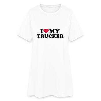 I love my Trucker - Robe T-shirt Femme - blanc - Devant