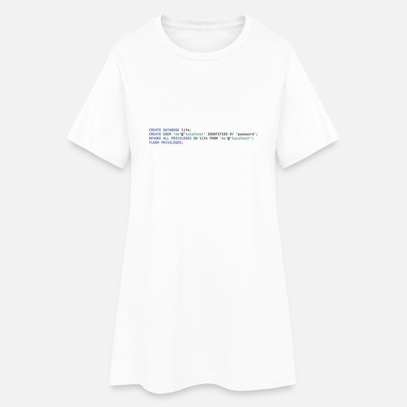 SQL PSEUDO - DATABASE LIFE WITHOUT PERMISSIONS - Robe T-shirt Femme - blanc