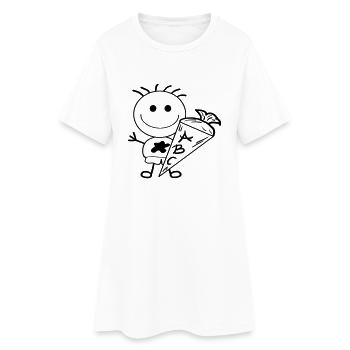 Schulkind Strichmännchen - Frauen T-Shirt-Kleid - Weiß - Vorne