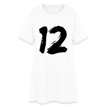 Brushed 12 - Frauen T-Shirt-Kleid - Weiß - Vorne