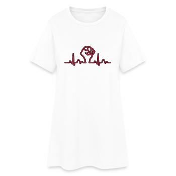 Lignes de coeur électrocardiogramme Fist pouls - Robe T-shirt Femme - blanc - Devant