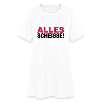Alles Scheisse! - Frauen T-Shirt-Kleid - Weiß - Vorne