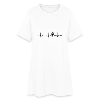 EKG HERZSCHLAG MOND MOON - Kryptowährung Black - Frauen T-Shirt-Kleid - Weiß - Vorne