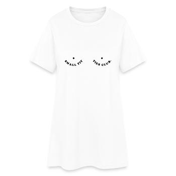 small titties club. - Frauen T-Shirt-Kleid - Weiß - Vorne
