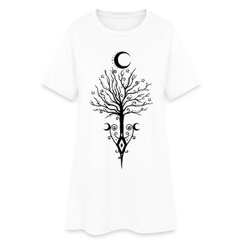 Tree Moon Night Stars Moon Tree - Women’s T-Shirt Dress - white - Front