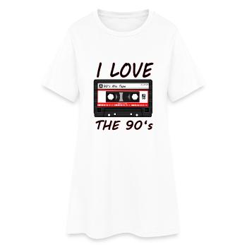 J'aime les années 90, 90 90 pour de, danse, musique, années nonante - Robe T-shirt Femme - blanc - Devant