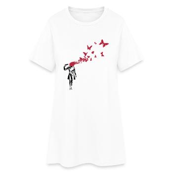 Butterfly Suicide - Frauen T-Shirt-Kleid - Weiß - Vorne